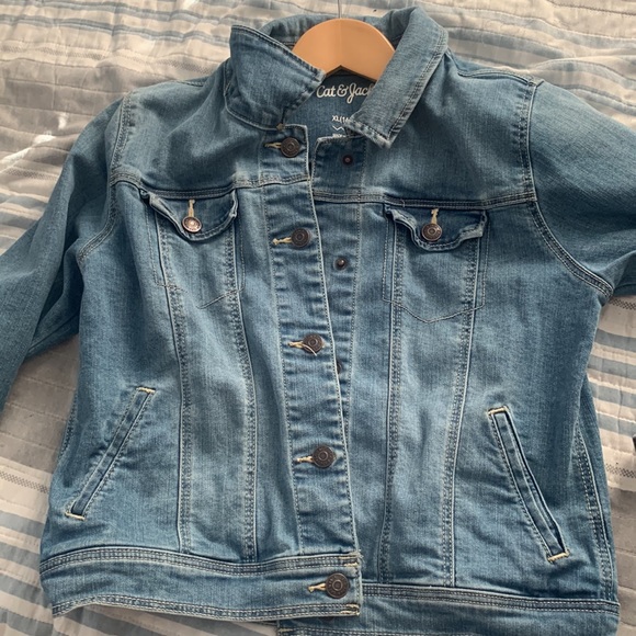 Cat & Jack girls Jean jacket xl (14/16) - Picture 6 of 8